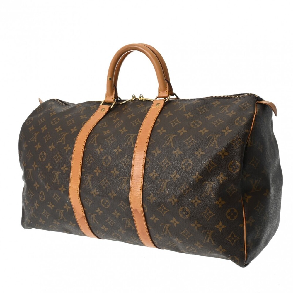 Louis Vuitton Keepall Bag Boston Brown Canvas Monogram - Picture 1 of 11